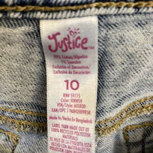 129 Justice Blue Jean Shorts, Size 10